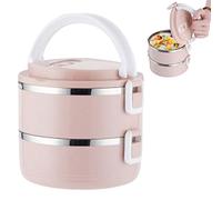 Boîte à lunch - Boîte à thermique, boîte à anti-fuite, récipient alimentaire empilable en acier inoxydable avec boucle d'étanchéité en silicone, boîtes alimentaires faciles à nettoyer avec