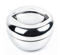 Boîte à lunch, Boîtes à Bento Mini boîte ronde Double couche en acier inoxydable Thermos/boîte déjeuner récipient alimentaire cuisine Foo