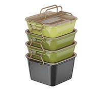 Boîte à Lunch - Bols à collation empilables avec poignée,Ensemble de Contenants de Pique-Nique Réutilisables et Hermétiques - Pour salade, soupe, fruit, sandwich, vinaigrette, nourriture, frigo,