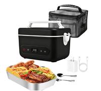 Boîte à lunch chauffante, Lunch Box Gamelle rechargeable 12 000 mAh, boîte à lunch acier inoxydable 1.2L, chauffe-plats intelligent