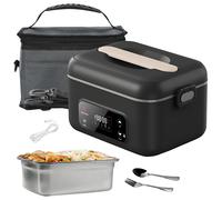 Boîte à lunch chauffante rechargeable de 15 600 mAh, chauffe-aliments électrique de 1000 ml, contrôle de la température sur 8 niveaux, chauffage rapide, écran tactile LED pour le bureau, le travail, 1