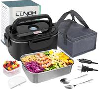 Boîte à lunch électrique, chauffe-aliments portable, design anti-fuite, sac à main carré
