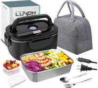 Boîte à lunch électrique, chauffe-aliments portable, design anti-fuite, sac à main incurvé