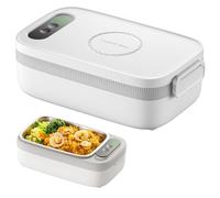 Boîte à lunch électrique sans fil, 14 000 mAh, rechargeable, auto-chauffante, 1 L, portable, pour le travail, le camping, le bureau, les voyages, les pique-niques et l'extérieur (blanche). Boîte