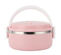 Boîte à lunch empilable boîte isolée pour aliments chauds en acier inoxydable 304 boîte à lunch thermique ronde contenants alimentaires scellés(rose)