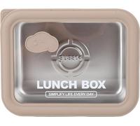 Boîte à lunch en acier inoxydable 304 pour l'école, le pique-nique et les voyages Marron Petit 600ml