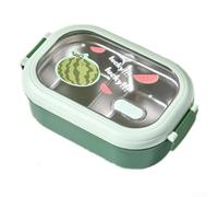 Boîte à lunch en acier inoxydable avec propriétés de rétention thermique et division interne pour la gestion pratique des aliments hors site (vert)