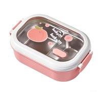 Boîte à lunch en acier inoxydable avec propriétés de rétention thermique et division interne pour la gestion pratique des aliments hors site (rose)