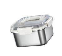 Boîte à lunch en acier inoxydable - Boîte de rangement alimentaire hermétique avec couvercle - Récipient de rangement portable | Pour cuisine, école, garde-manger, pique-nique, collation, salade