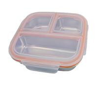 Boîte à lunch en acier inoxydable de 750 ml avec 3 compartiments étanches, design élégant pour le stockage des aliments, durable et récipient lave-vaisselle pour bureau, école ou pique-nique (Blanc