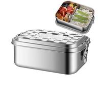 Boîte à lunch en acier inoxydable, récipients en acier inoxydable pour le déjeuner | Contenants alimentaires,Récipients de collation en métal résistant aux fuites, boîtes à lunch en métal c