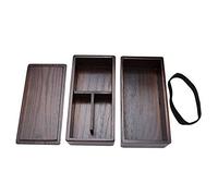 Boîte à lunch en bois, boîte à bento en bois naturel 7.1 * 3.5 * 3.9in Récipient alimentaire Rectangle à double couche pour transporter des fruits Sushin pour le pique-nique