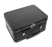 Boîte à Lunch en Fer-blanc Noire, Rectangulaire, avec Poignée et Verrou | Couvercle à Charnière Intégré, Finition Mate Élégante, Protection du Contenu, pour Étudiants et Artisans
