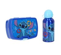 Boite à lunch et gourde métal stitch bleu disney