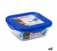 Boîte À Lunch Hermétique Pyrex Cook & Go 21 X 21 X 9 Cm Bleu 1,9 L Verre (6 Unités)