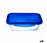 Boîte À Lunch Hermétique Pyrex Cook&go 30 X 23 Cm 3,3 L Rectangulaire Bleu Verre (4 Unités)