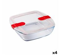 Boîte À Lunch Hermétique Pyrex Cook & Heat 25 X 22 X 7 Cm 2,2 L Transparent Verre (4 Unités)
