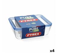 Boîte À Lunch Hermétique Pyrex Pure Glass Transparent Verre (2,6 L) (4 Unités)
