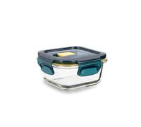 Quid Astral Récipient carré hermétique en verre 11,6 x 11,6 x 6,3 cm - 32 cl Bleu