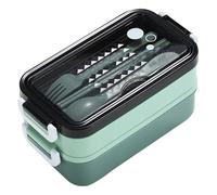 Boîte à lunch isolée, boîte à lunch 2 couches de capacité avec bol soupe en acier inoxydable, réutilisable contenant de nourriture pour le travail, école, voyage