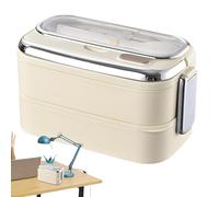 Boîte à lunch isolée, Boîte à lunch à salade | Boîte à lunch en acier inoxydable à double couche avec couverts | Conteneur de préparation de repas à compartiment portable p