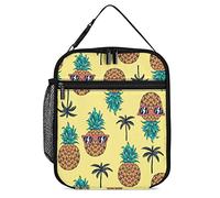 Boîte à lunch isolée Lunettes de soleil d'été Sac isotherme à déjeuner en pin Cool Fruits tropicaux Réutilisable Thermique Repas Conteneur fourre-tout pour le travail Voyage Pique-nique