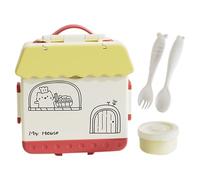 Boîte À Lunch Isolée Pour , Avec Des Ustensiles Inclus, 20x23x5,5 Cm, Boîte De Préparation À Repas En Sécurité Micro-ondes, Récipient À Déjeuner Scolaire En Tout-petit, Résistant Aux Fuites, Po