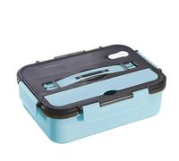 Boîte à lunch isotherme en acier inoxydable avec couvercle, bol à soupe séparé, boîte portable à quatre ou cinq compartiments, adaptée au travail et aux voyages(Blue,Two grids)