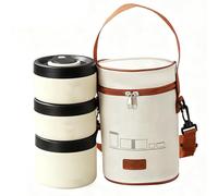 Boîte À Lunch Isotherme for Enfants, Thermos À Large Ouverture for Aliments Chauds, Convient Aux Écoles, Camions Et Bureaux, for Enfants Et Adultes(Black 2,2 small+1 large)