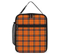 Boîte à lunch isotherme Halloween Tartan Plaid Petit sac isotherme à carreaux écossais Réutilisable Thermique Repas Conteneur fourre-tout pour le travail Voyage Pique-nique