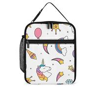 Boîte à lunch isotherme Naïf mignon arc-en-ciel Portable sac à lunch ballon licorne crème glacée réutilisable petite glacière boîte à lunch pour hommes femmes pique-nique voyage