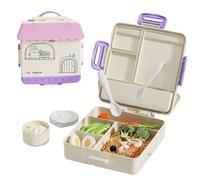 Boîte à lunch isotherme pour, boîte de rangement lavable au lave-vaisselle de 1000 Millilitres - 4 compartiments pour avec cuillère et fourchette - pour étudiants en plein air garde de