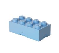 Boîte à lunch LEGO 8 plots, petit conteneur de rangement ou porte-crayons, bleu clair