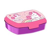 Boîte à lunch licorne 18 cm, passe au micro-ondes sans couvercle, boîte à lunch en plastique pour la rentrée scolaire et le camping, cadeau pour les filles de 3 ans et plus