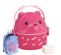 Boîte à lunch ours,Boîte à lunch ours mignon pour femmes adultes - Sac d'isolation de poignée de transport de sécurité de micro-onde, sac fourre-tout réutilisable de déjeuner avec la poignée pour le t