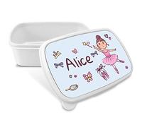 Boîte à lunch pour enfants. Boîte à goûter avec nom. Boîte à deyeuner. Boîte à lunch. Convient aux Micro-Ondes et ne Contient BPA, ni phtalates, ni métaux Lourds. Cadeaux personnalisés. DANSEUR ROSE
