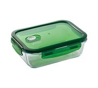 Boîte à lunch rectangulaire hermétique 1000ml San Ignacio Vitoria en verre borosilicaté de couleur verte
