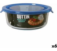 Boîte à lunch ronde avec couvercle Quttin Bleu 900 ml (6 pièces)
