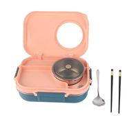 Boîte à Lunch Thermique Boîte à en Acier Inoxydable à Double Couche à 3 Grilles D'une capacité de 1 100 Ml, pour Adultes, Adolescents et Enfants, avec Bol à Soupe, pour des