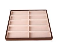 Boîte à lunettes de soleil avec 10 compartiments Étui à lunettes Organisateur de lunettes de soleil Boîte de rangement en velours Vitrine pour table Bureau Tiroir