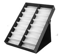 Boîte à Lunettes Greensen en Cuir synthétique avec Protection Contre la poussière, pour 16 Paires de Lunettes, 48,5 x 33 x 6,1 cm