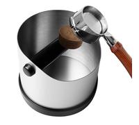 Boite a Marc de Cafe, 700ml En Acier Inoxydable avec Knock Box Café Intégrée Seau Recuperateur Marc de Cafe Accessoires Barista pour Machine Expresso Porte Filtre élimination Facile Du Marc Humide