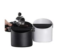 Boîte à marc de café en acier inoxydable for expresso, avec tige de frappe amovible et base antidérapante(Black)