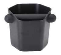 Boîte à Marcs de Café 600ML, Grande Capacité, ABS Résistant, Forme Hexagonale Prisme - Silencieuse, Antidérapante, Idéale pour Accessoires Machine à Café (Noire)