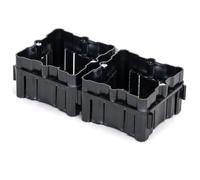 Boîte à mécanismes - encastrable, double, couleur noire, idéale pour une installation électrique, permet une distribution efficace des connexions.