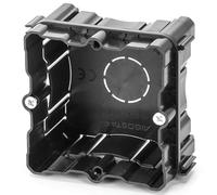 Boîte à mécanismes encastrables de couleur noire, au design discret, idéale pour les installations électriques, améliore l'esthétique de n'importe quel espace.