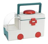 Boîte à médecine, 12, 6x8, 3x8.3 Boîte de stockage de médecine capacité, verrouillage des médicaments en forme d'ambulance à double couche, organisateur multifonctio