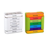 Boîte À Médecine, Organisateur De Médicaments, 12x11.5x5cm, 4 Compartiments Quotidiens, Boîte À Médecine Portable, Étui De Pilule Sans BPA, Pour Les, Les Personnes Âgées, La Maison, Le Travail