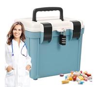 Boîte À Médecine Verrouillable - Conteneur Sécurisé | Conteneur De Médicaments Organisateur Verrouillage Idéal Pour Stocker Des Pilules, Fichiers Et Éléments Essentiels Personnels En Toute Sé