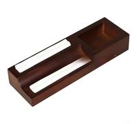 Boîte à médiators de guitare en chêne avec compartiments, rangement compact pour musiciens, étui en bois marron pour guitare et basse, organisation sûre des médiators dans un sac de transport